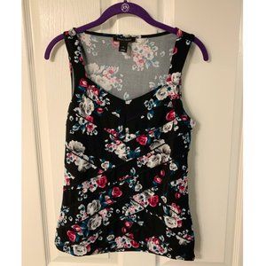 WHBM Black, Teal, Pink Blouse Size Small